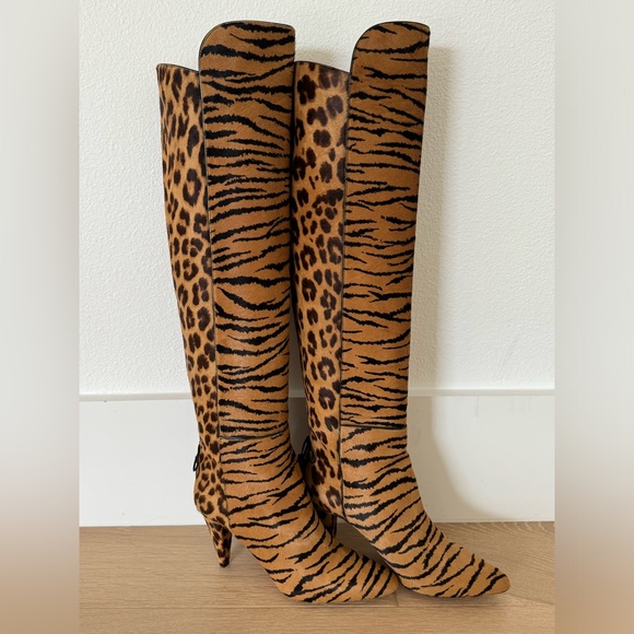 AQUAZURRA/Claudia Schiffer Leopard Boots 39 - Picture 5 of 10